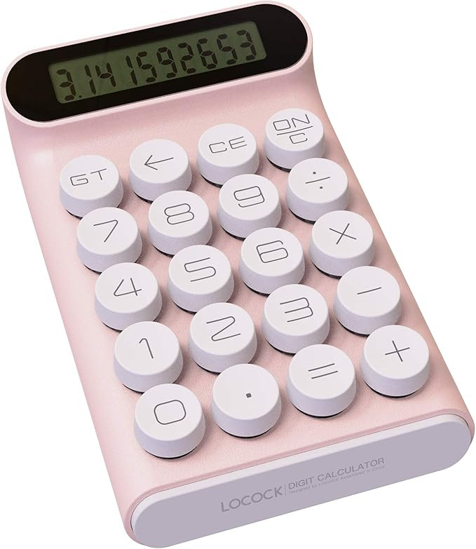 Mechanical Switch Calculator,Handheld for Daily and Basic Office,10 Digit Large LCD Display (Pink... | Amazon (US)