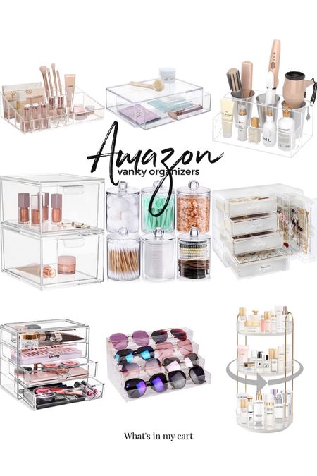 Amazon vanity organizers. Affordable, home finds to make staying organized easier! Specifically the bathroom/vanity area. Makeup, accessories, jewelry, bath/body, hair, etc. Everything needs a place and these are pretty little places to store all your necessities.

#LTKhome #LTKunder50 #LTKsalealert