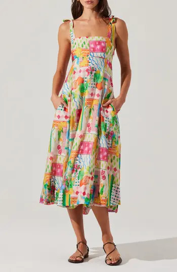 ASTR the Label Shiann Mixed Print Sundress | Nordstrom | Nordstrom