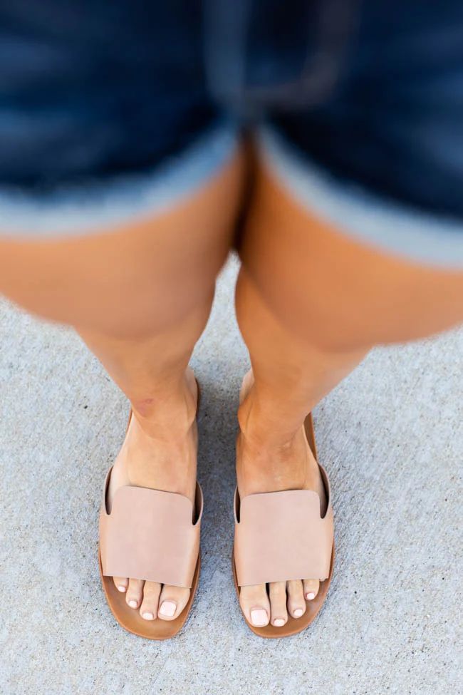 Denali Tan Slit Detail Sandals | The Pink Lily Boutique