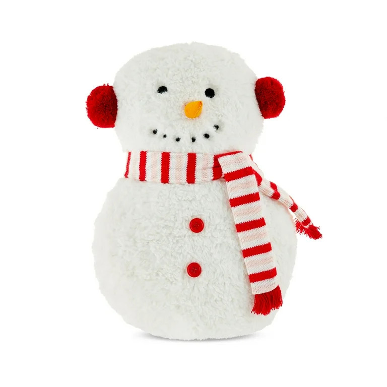 Red & White Snowman Decorative Christmas Pillow, 14.5 in, by Holiday Time - Walmart.com | Walmart (US)
