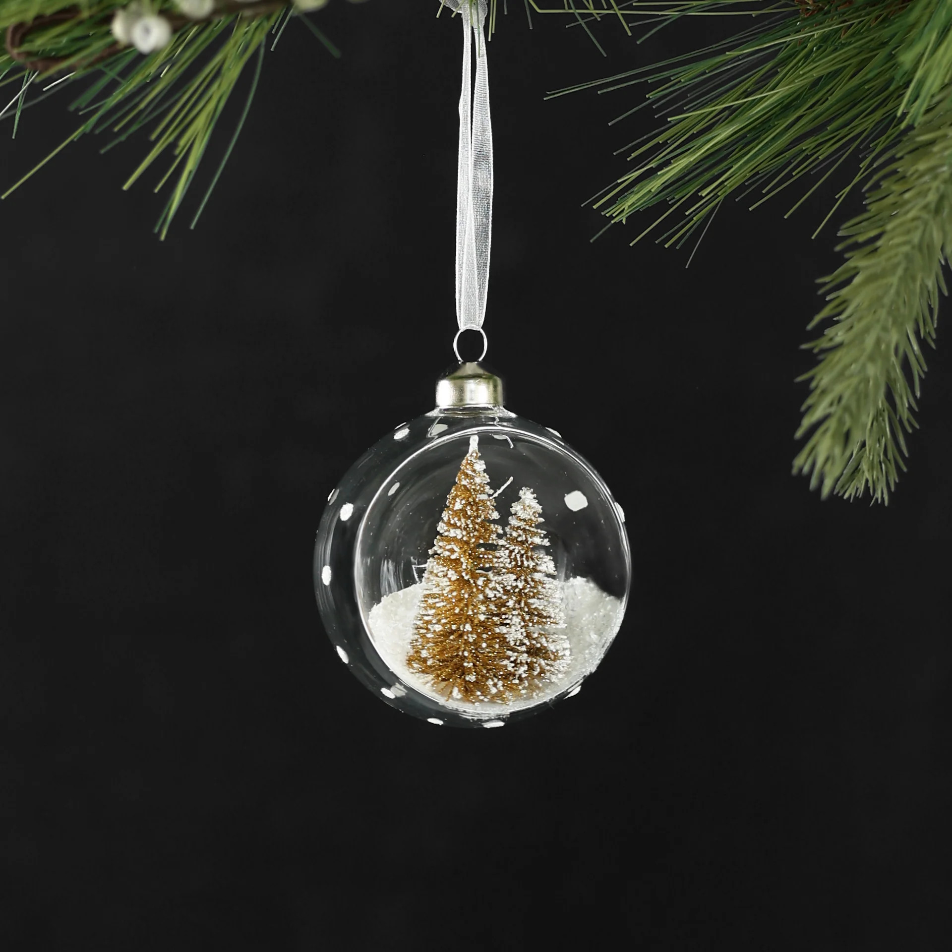 Clear Glass Ornament with Pine Trees | Modern Locke