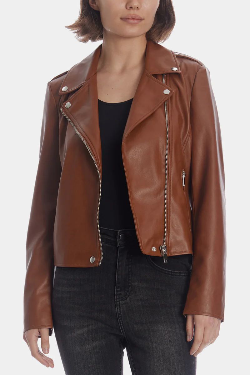 Faux Leather Moto Jacket | Lord & Taylor