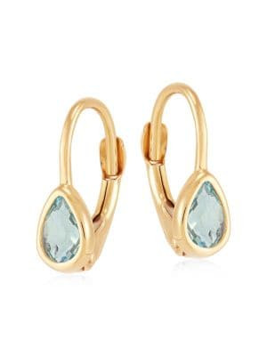 Saks Fifth Avenue 14K Yellow Gold &amp; Blue Topaz Drop Earrings on SALE | Saks OFF 5TH | Saks Fifth Avenue OFF 5TH