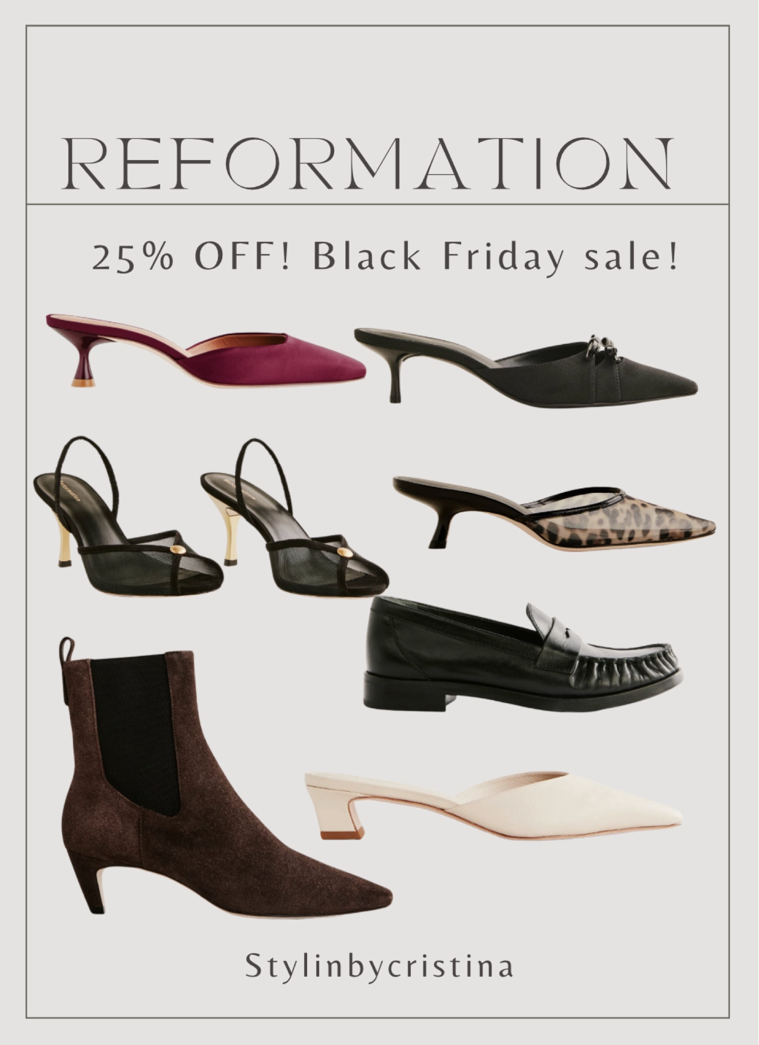 Reformation 25% off! Here are my shoe picks from the sale! 

#LTKSaleAlert #LTKCyberWeek #LTKShoeCrush