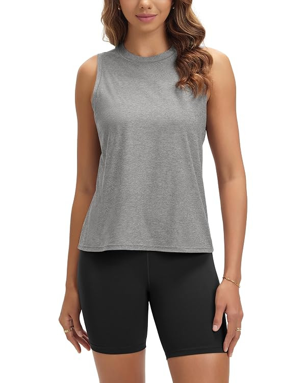 ODODOS Women's Performance Tank Ultra Soft odSTRATUM Tech Sleeveless Tee Shirts High Crew Neck Pu... | Amazon (US)