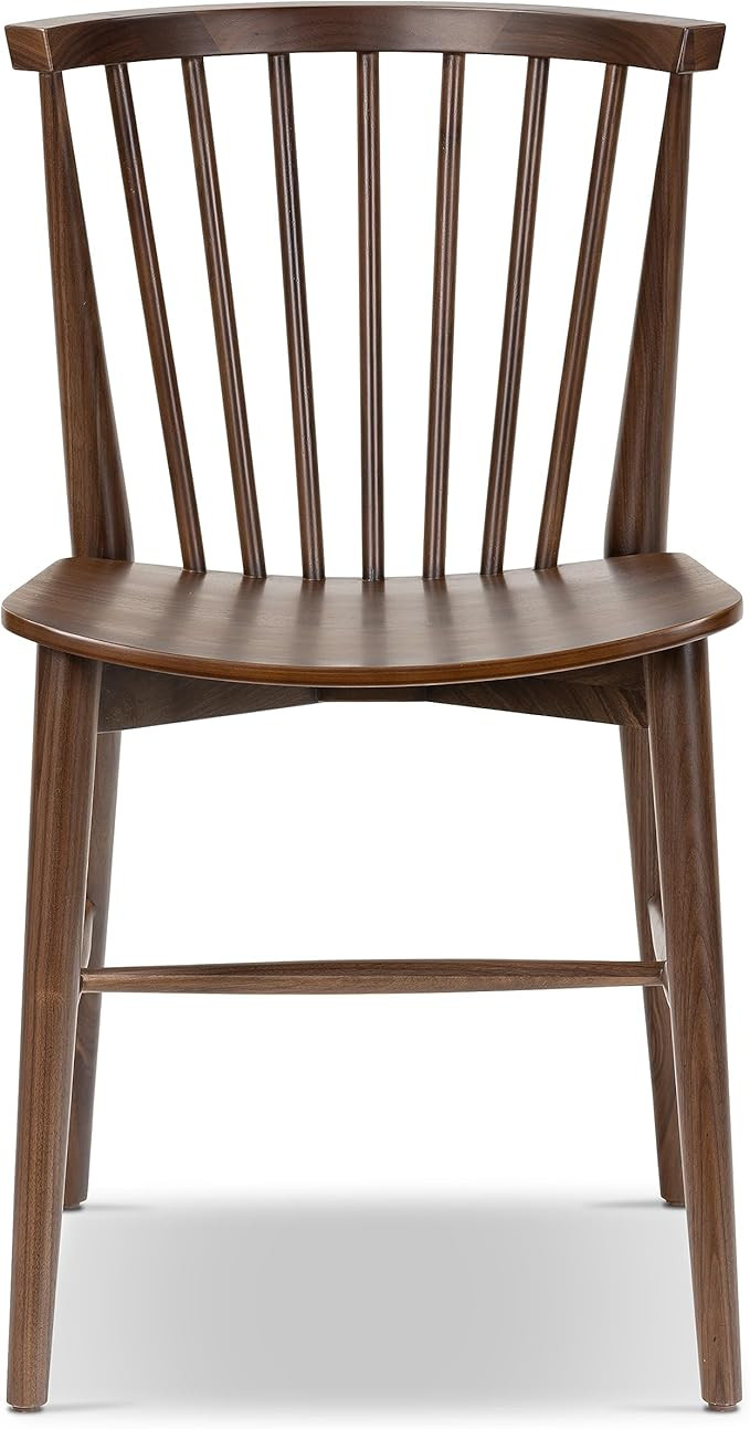 Poly & BARK Ligna Dining Chair Walnut – Mid-Century Inspired Chair with Sculpted Spindle Back ... | Amazon (US)