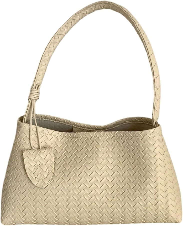SweatyRocks Women's Woven Top Handle Pu Leather Top Handle Dressy Underarm Handbag Work Tote | Amazon (US)