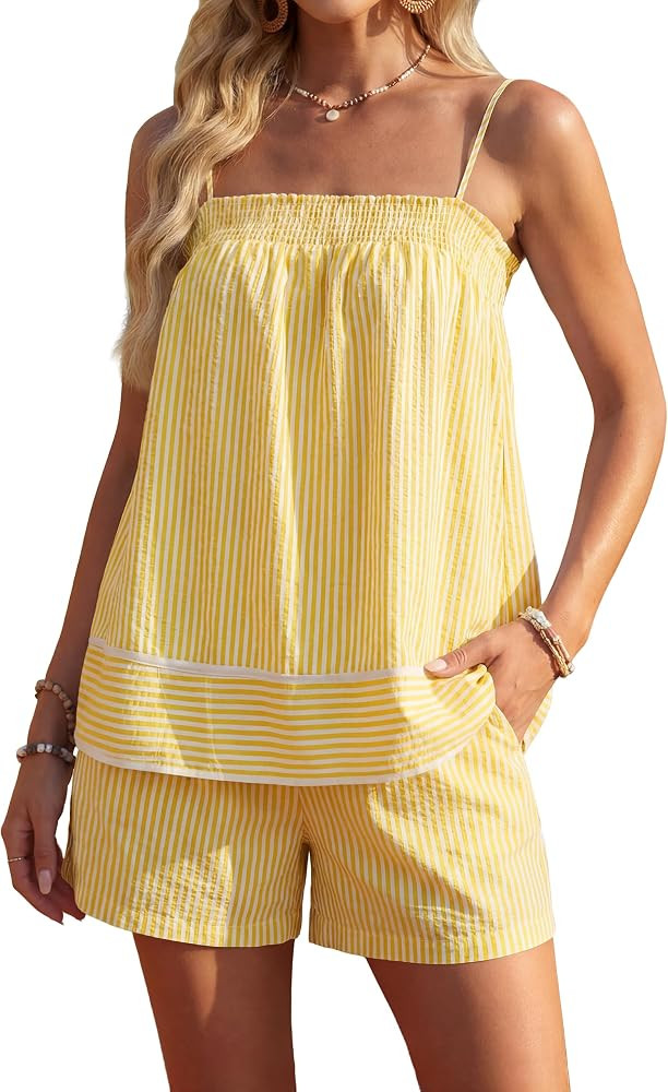 Blooming Jelly Women Two Piece Matching Shorts Sets with Pocket Summer | Amazon (US)