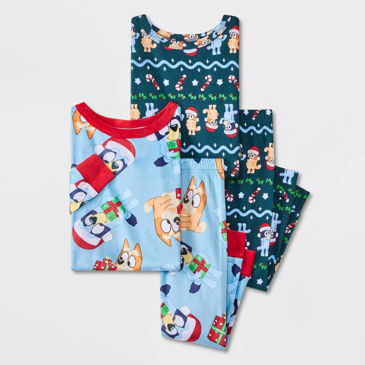 Toddler Boys' Bluey and Presents Holiday Pajama Set - Blue 3T | Target