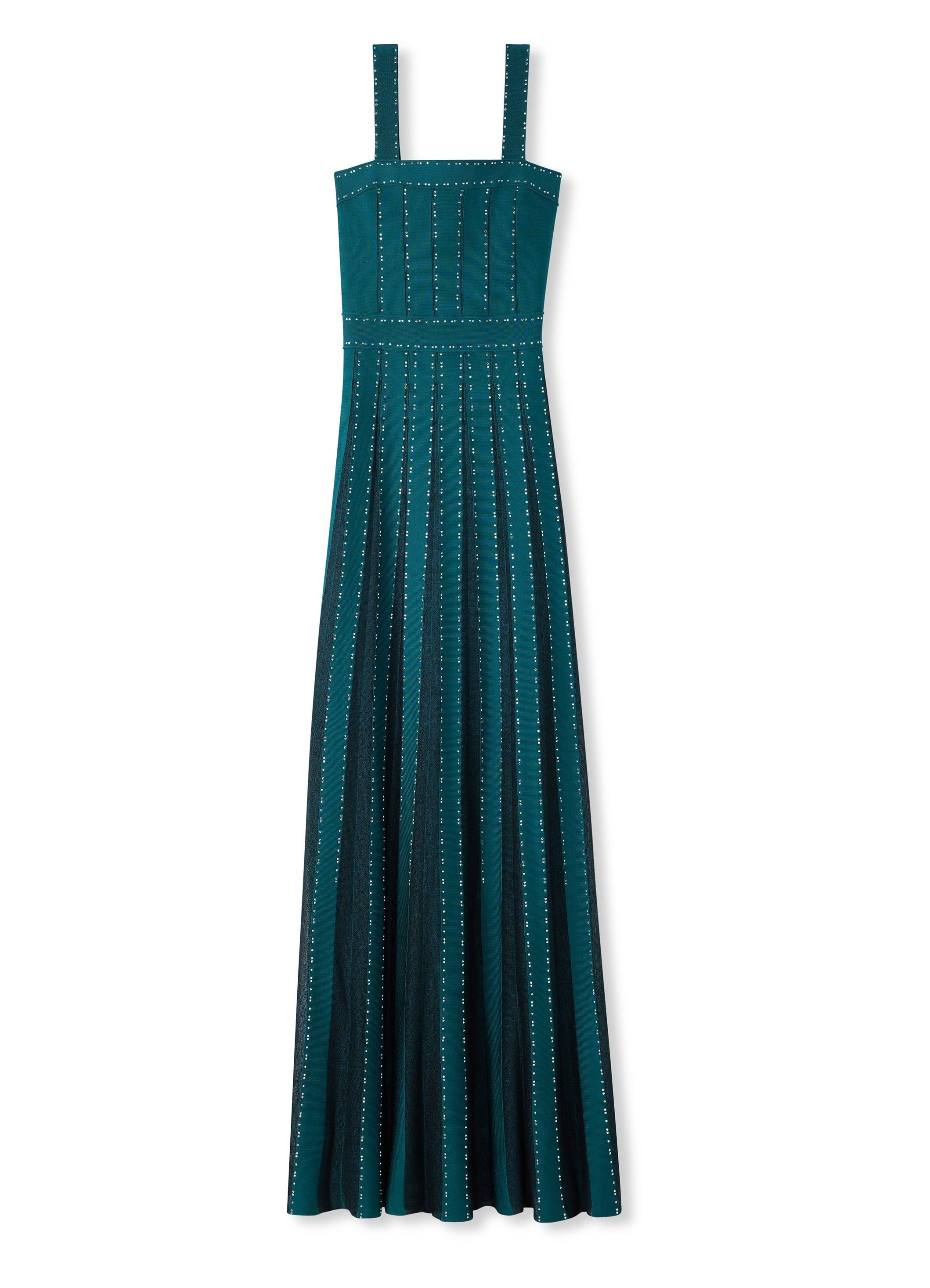 Mixed Knit Embellished Gown | St. John Knits