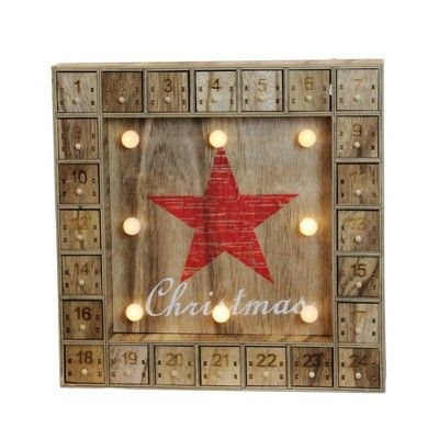 Northlight Battery Operated LED Prelit Christmas Star Advent Calendar Wall Decoration | Target