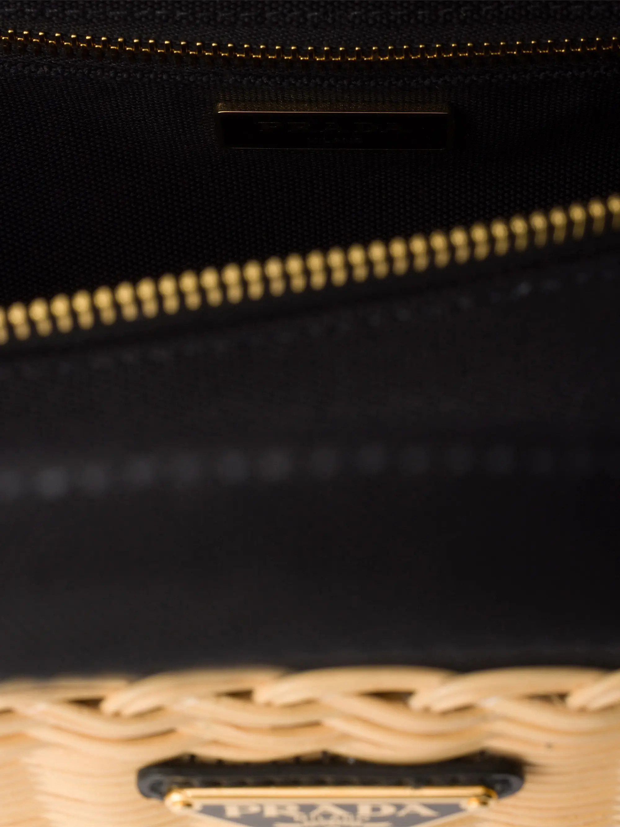Prada Medium Wicker and Canvas Tote Bag | Saks Fifth Avenue | Saks Fifth Avenue