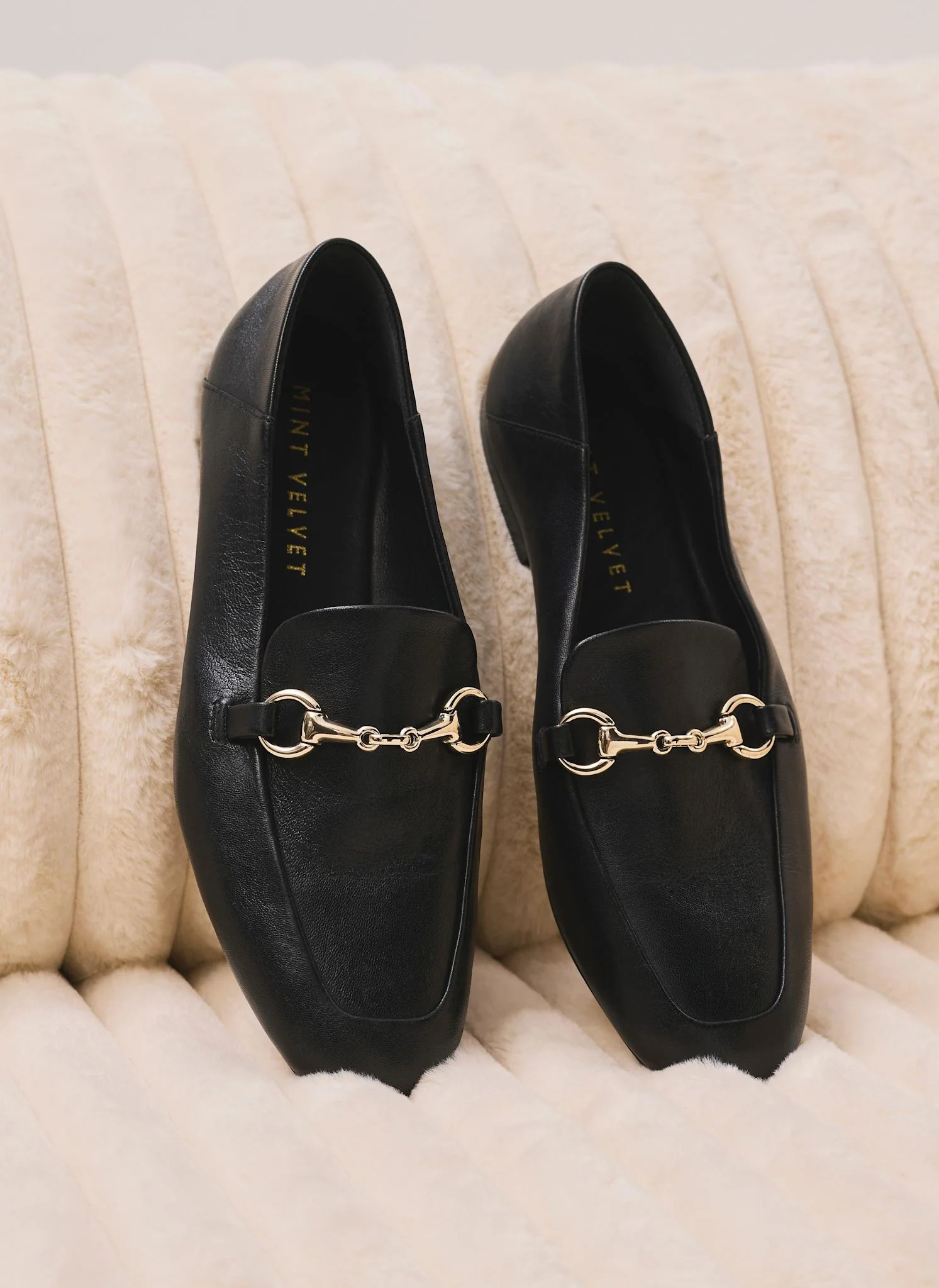 Camille Black Leather Loafers | Mint Velvet