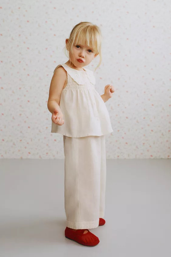 100% LINEN LACE TRIM CULOTTES | Zara UK