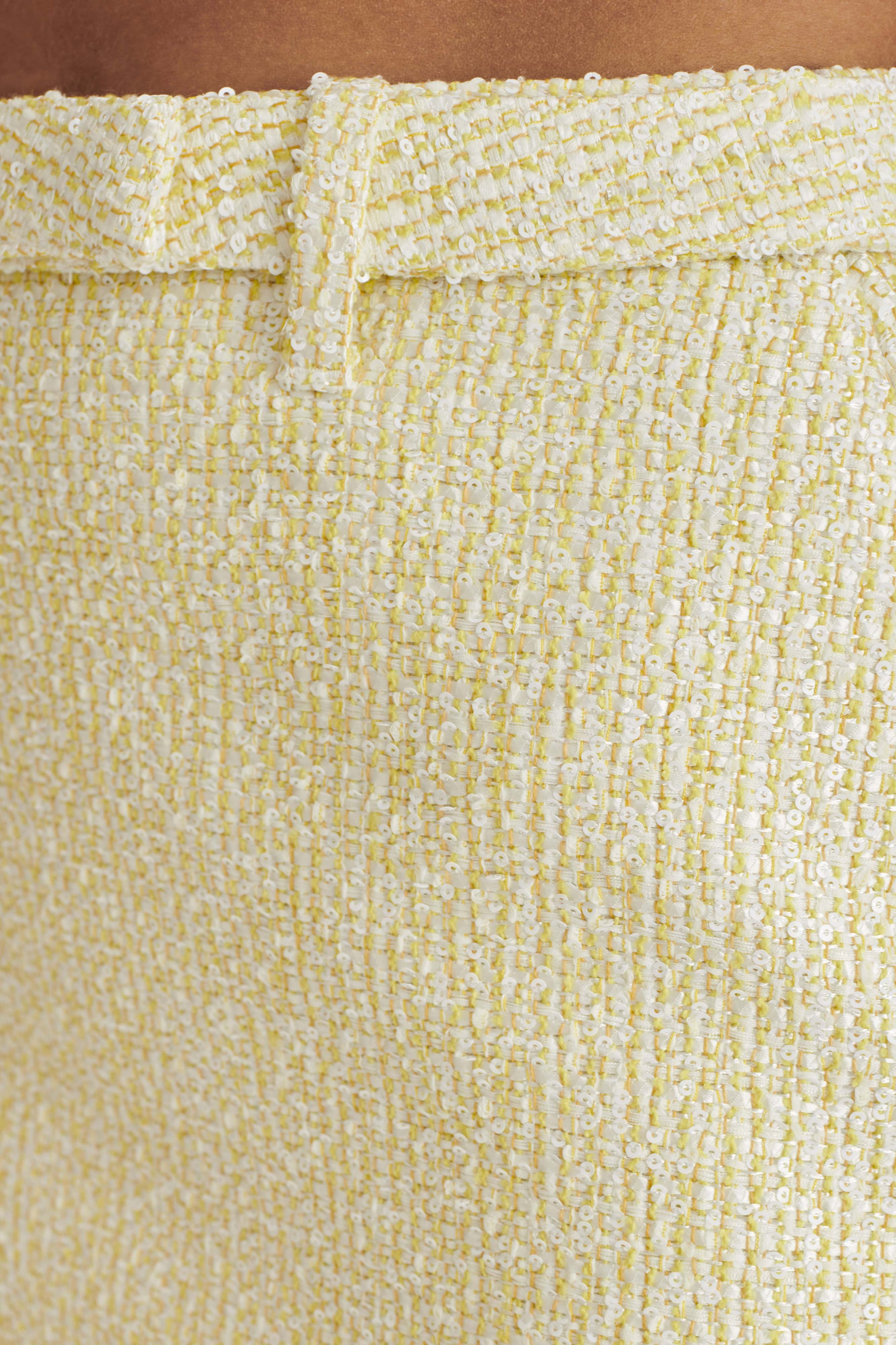 Mercer Tweed Mini Skirt - Lemon | MESHKI US