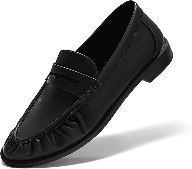 Coutgo Penny Loafers for Women Comfortable Slip on Shoes Collapsible Heel Closed Toe Dressy Casua... | Amazon (US)