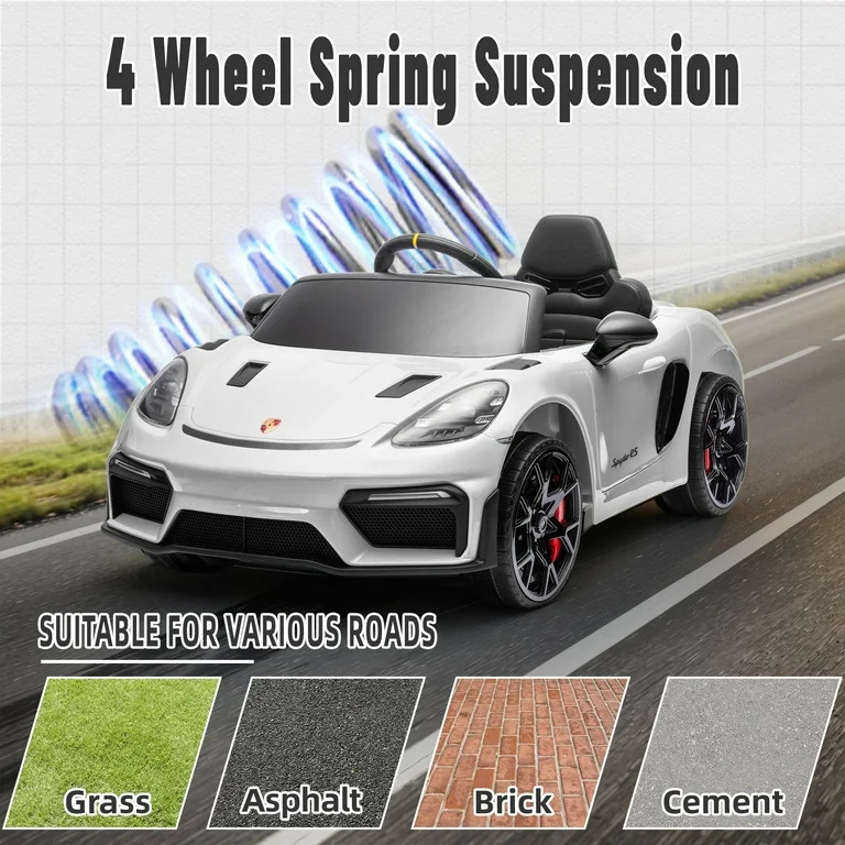 Porsche 718 12V Powered Ride on Toys, Kids Ride on Cars Sports Car with Remote Control, 4 Wheel S... | Walmart (US)