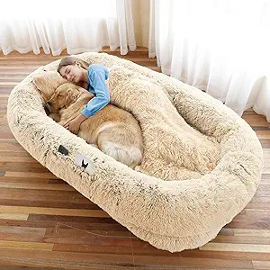 Human Dog Bed, 71''x45''x12'' Size Fits You and Pets, Washable Faux Fur Pet Bed for People Doze O... | Amazon (US)