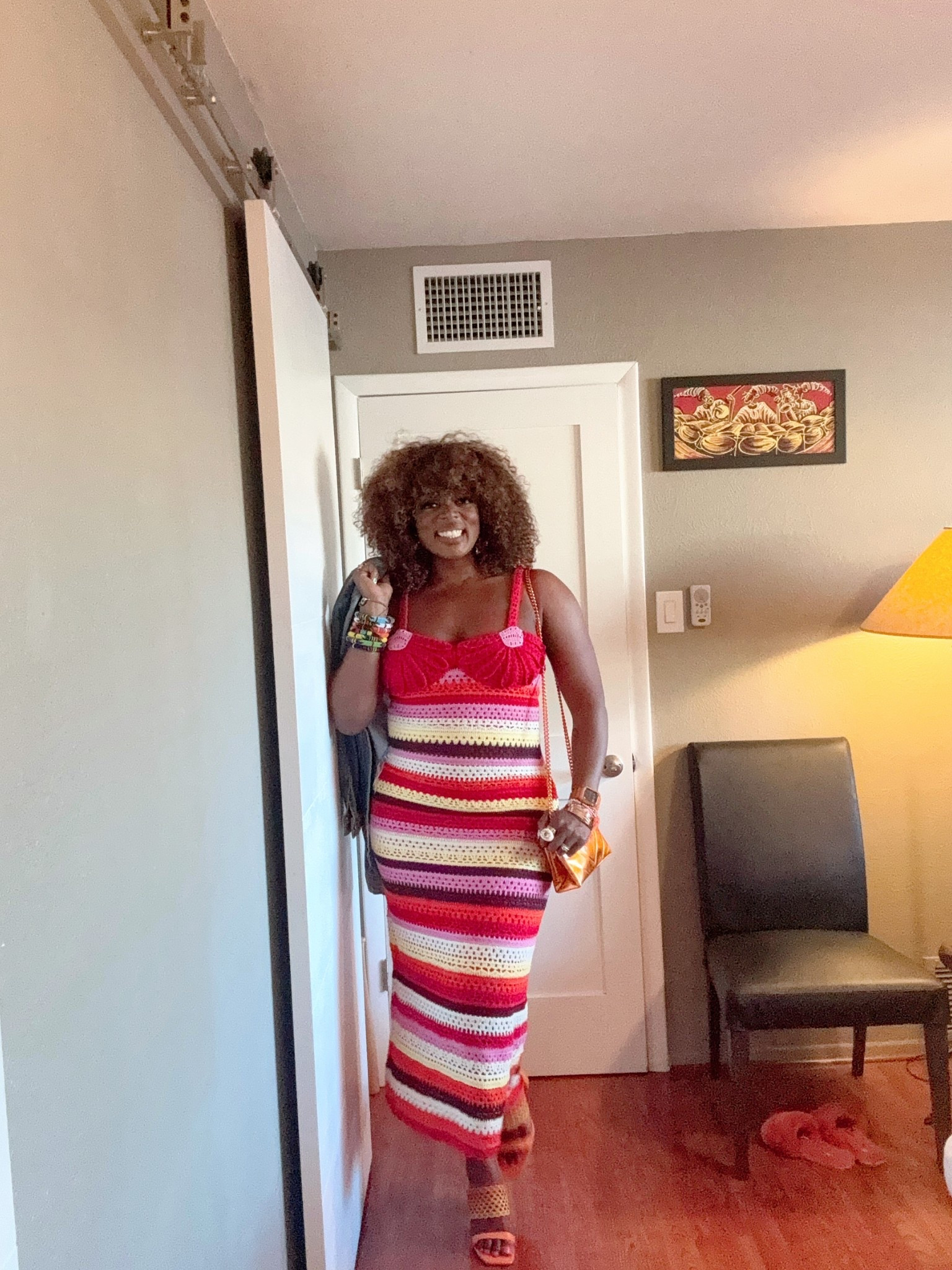 Crochet this crochet that! 
Wedding Guest Dress win with this crochet cutout dress & i’m obsessed with this outfit! Paired with a denim jacket,   orange ombre heels &  an orange bag &  I’m all set!

#LTKOver40 #LTKParties #LTKStyleTip