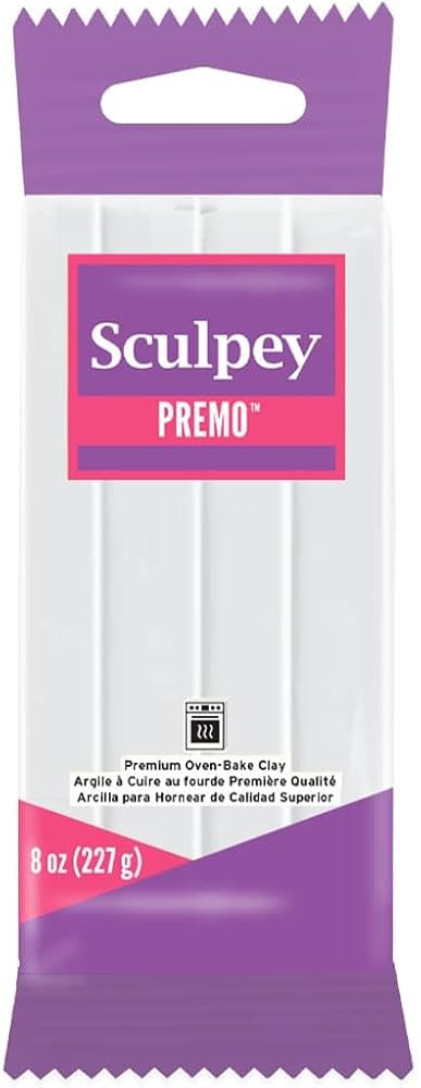 Sculpey Premo Polymer Oven-Bake Clay, White, Non Toxic, 8 oz. bar, Great for jewelry making, holi... | Amazon (US)