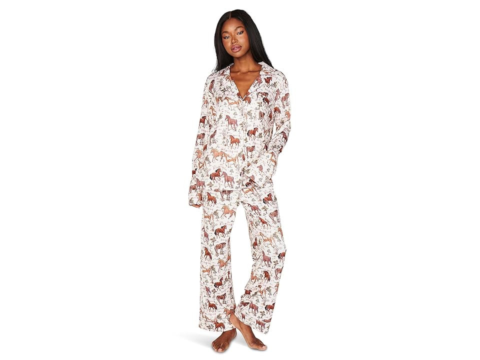 Show Me Your Mumu Classic Pajama Set Women's Pajama Sets Country Horses Jersey : LG, Polyester/Spandex | Zappos