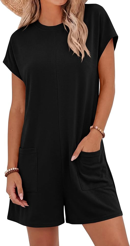 BTFBM Rompers for Women Summer 2026 Casual Dressy One Piece Shorts Tshirt Pants Jumpsuit Beach Va... | Amazon (US)
