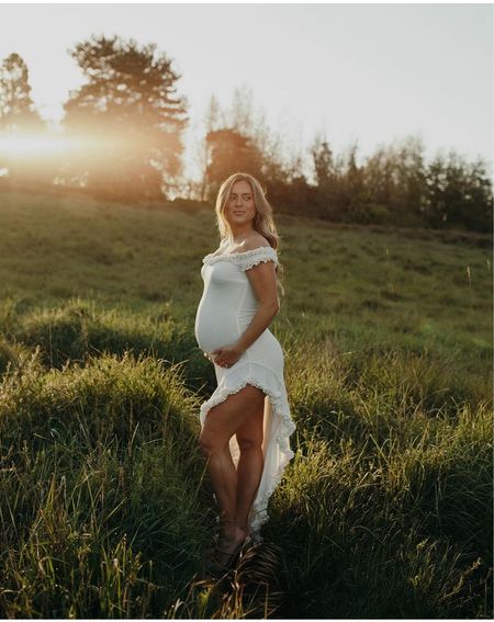 Final pregnancy photoshoot 🥹 the white dress is currently sold out but linking it as well as the other dresses I loved for pregnancy photos/events 

#LTKBump #LTKBaby