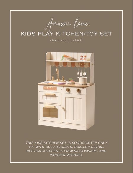 Shop this cute kids play kitchen set with utensils and wooden veggies for only $87!!

#LTKFindsUnder100 #LTKSaleAlert #LTKKids