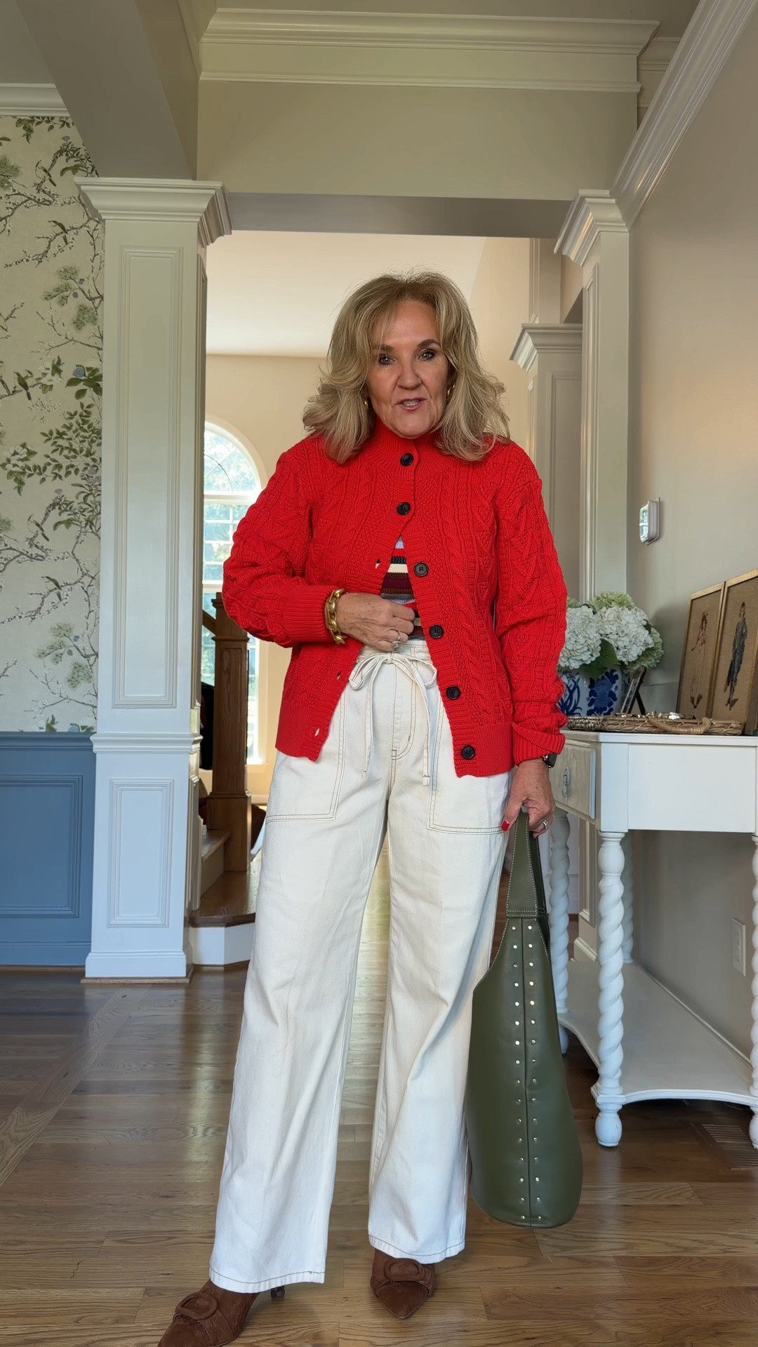 I love this look. And most of these pieces are on sale too. Wearing size medium in all. 

Ecru jeans red sweater