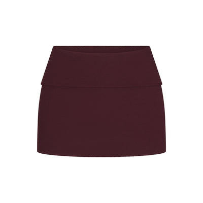 SKIMS Foldover Mini Skirt | Red | XS | Cotton Rib | SKIMS (US)