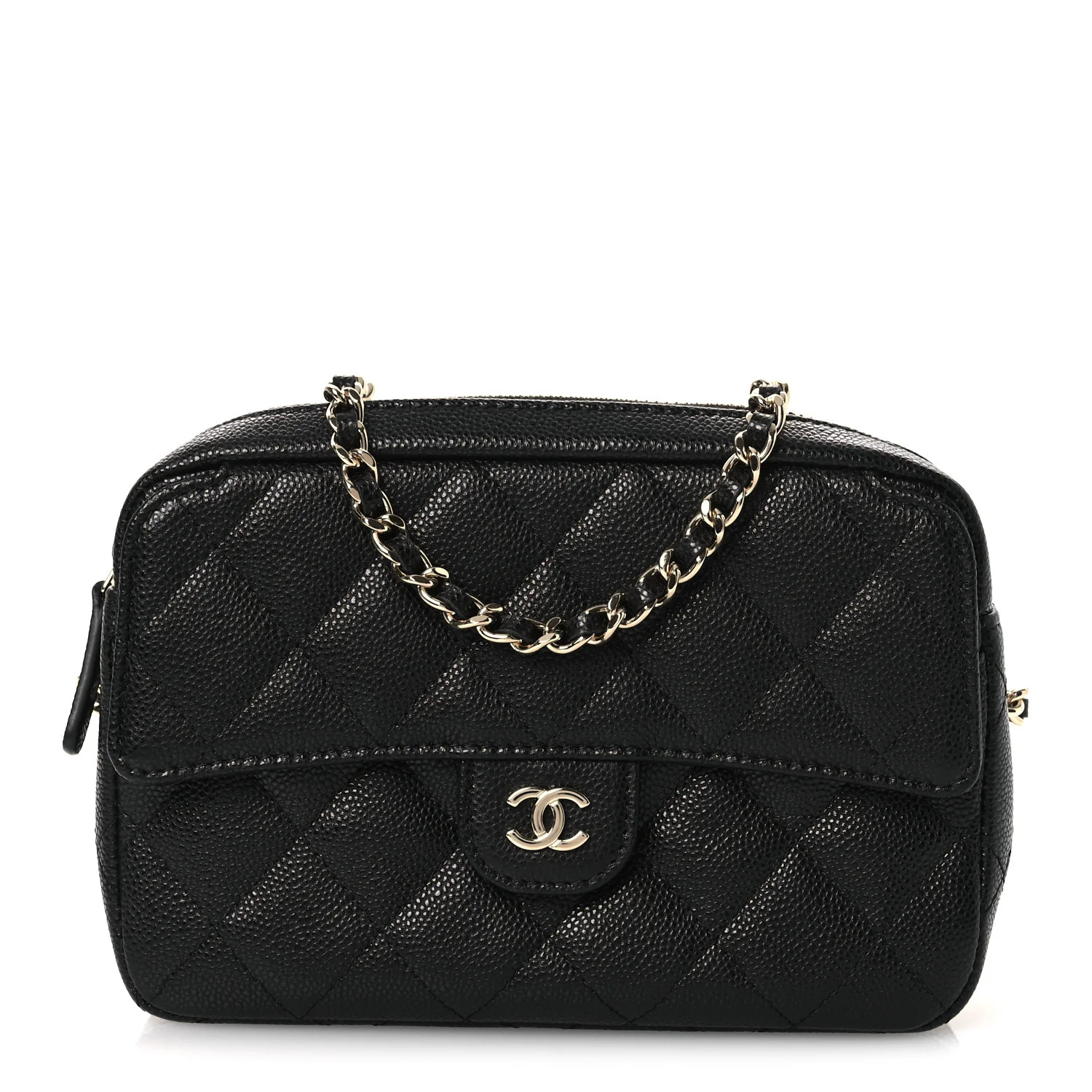 Chanel Caviar Quilted Chain Camera Bag Black 1826970 | FASHIONPHILE (US)