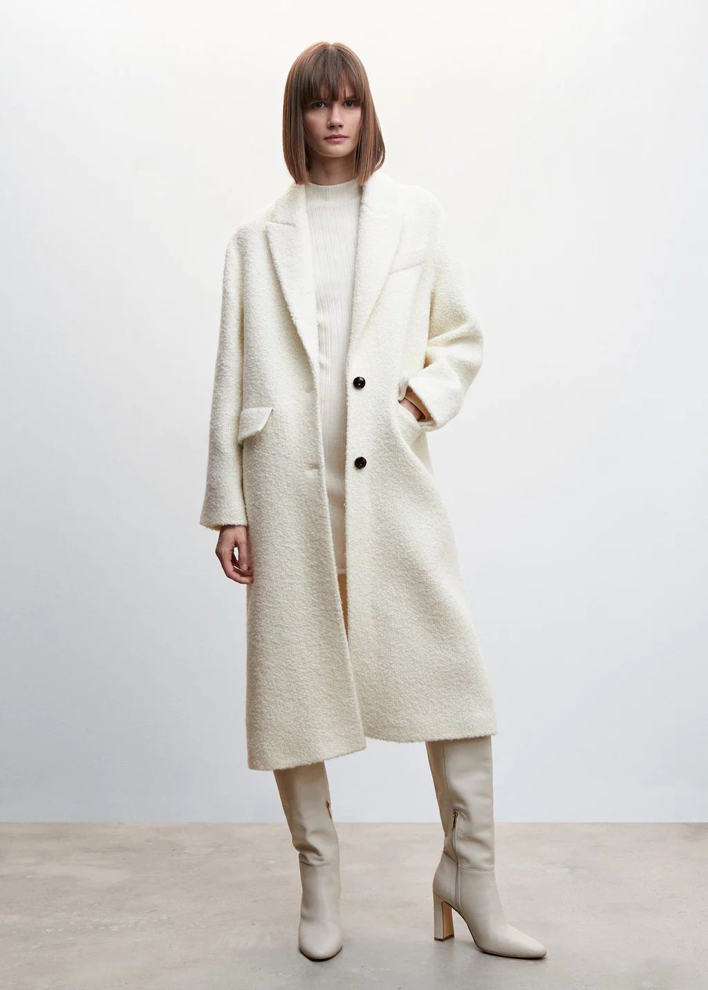 Wool terry coat -  Women | Mango United Kingdom | MANGO (UK)