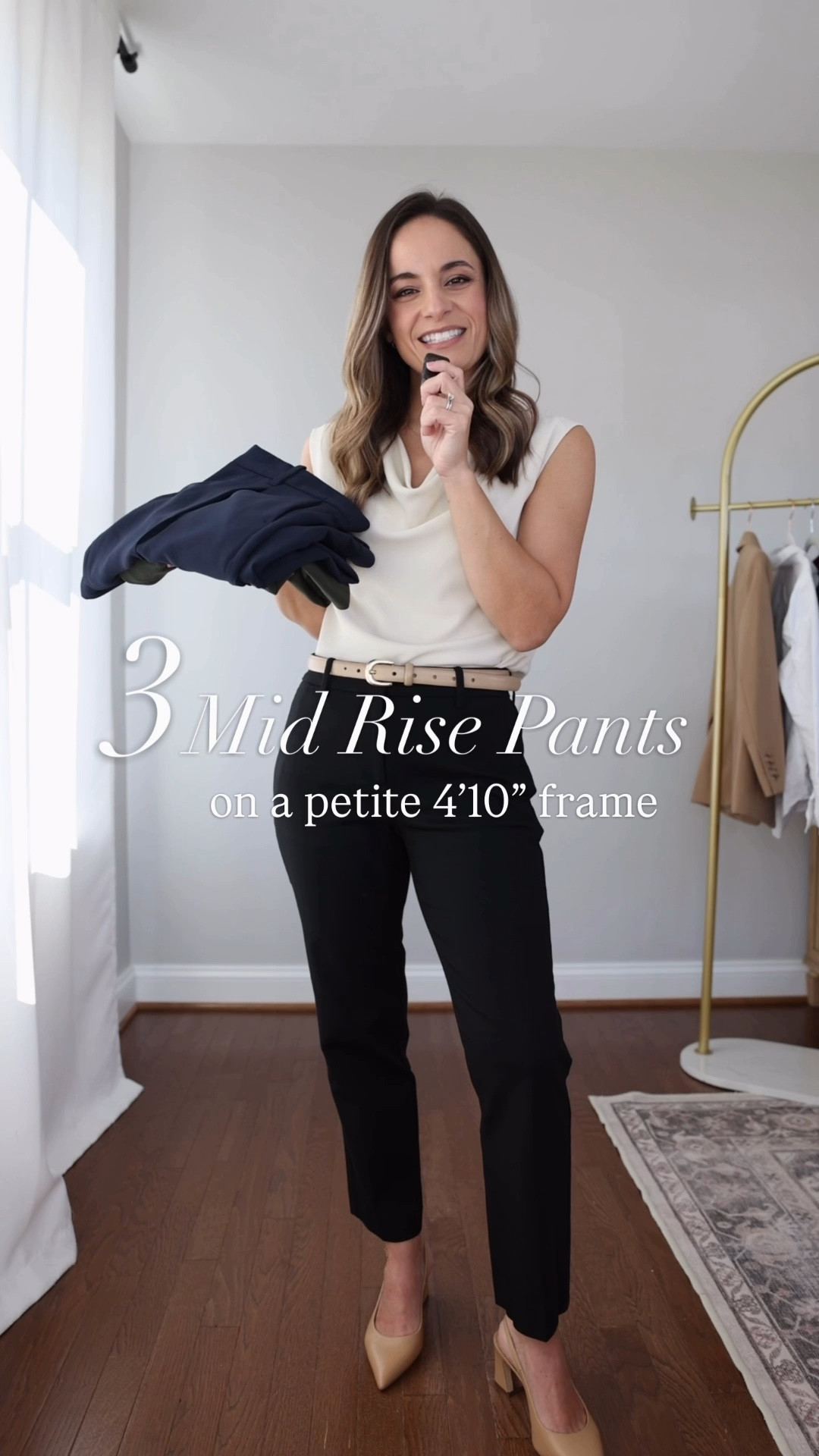 Mid rise pants for petites!

Eva Pants: petite 00 curvy fit / 9” rise  / 25” inseam (also linking the standard fit) 
Gap 365 Low Rise Pants: petite 00 / 9.5” rise / 28” inseam / runs large 
J.Crew Kaya Pants: petite 0 / 9.5” rise / 25.5” inseam / runs small across hips 

Top (Quince): xs 
Shoes (Sam Edelman) 
Belt (Quince): xs in mushroom 

For size comparison, I’m 4’10” 105lbs. My measurements are 32”, 24”, 36”. I typically wear petite xxs/00/24 and have a 25” ankle inseam and a 27.5-28” full length inseam.

#LTKPetite #LTKWorkwear
