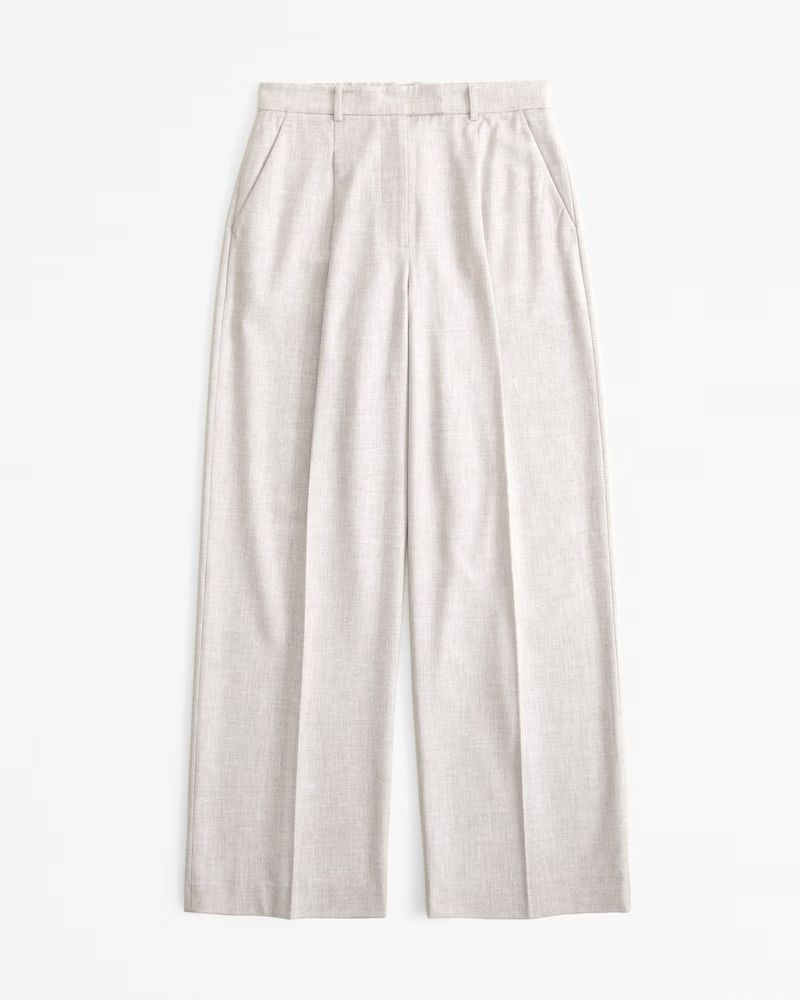 Women's Curve Love A&F Harper Tailored Ultra-Wide Leg Pant | Women's Bottoms | Abercrombie.com | Abercrombie & Fitch (US)