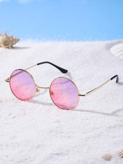 Round Frame Tinted Lens Sunglasses | SHEIN