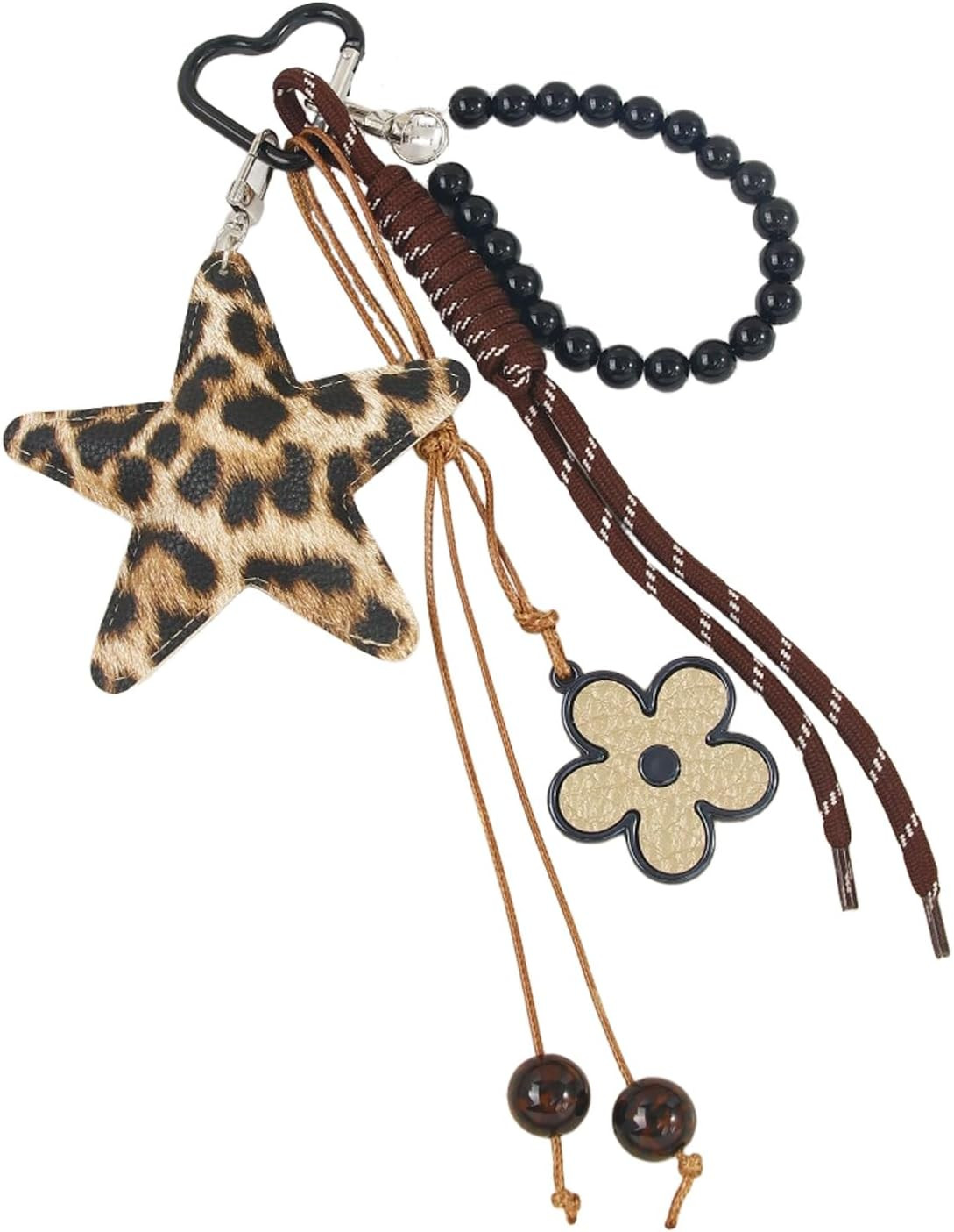 Leopard Print Bag Charms Keychains,Star Keychain for Women,Purse Charms Kit for Handbag Y2k Women Girls Bag | Amazon (US)