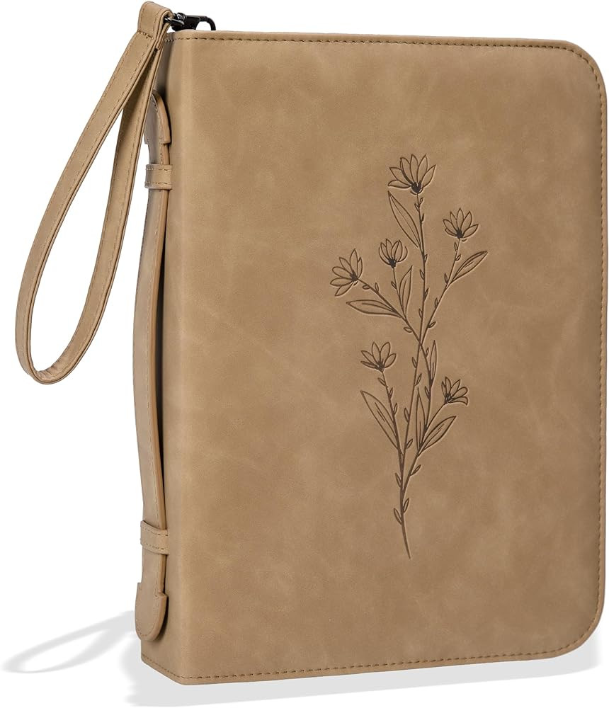 Bible Cases for Woman w/Detachable Wristlet Strap, PU Leather Bible Cover for Women, Minimalist D... | Amazon (US)