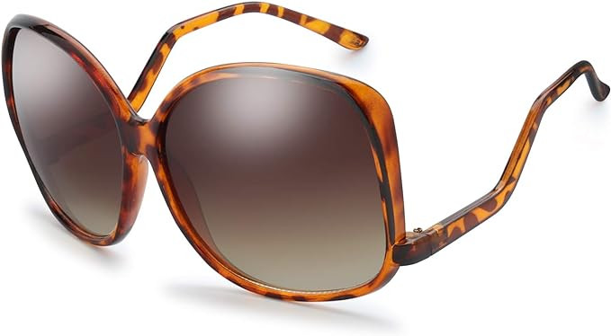 The Fresh Women's Oversized Square Jackie O Cat Eye Hybrid Butterfly Fashion Sunglasses - Exquisi... | Amazon (US)