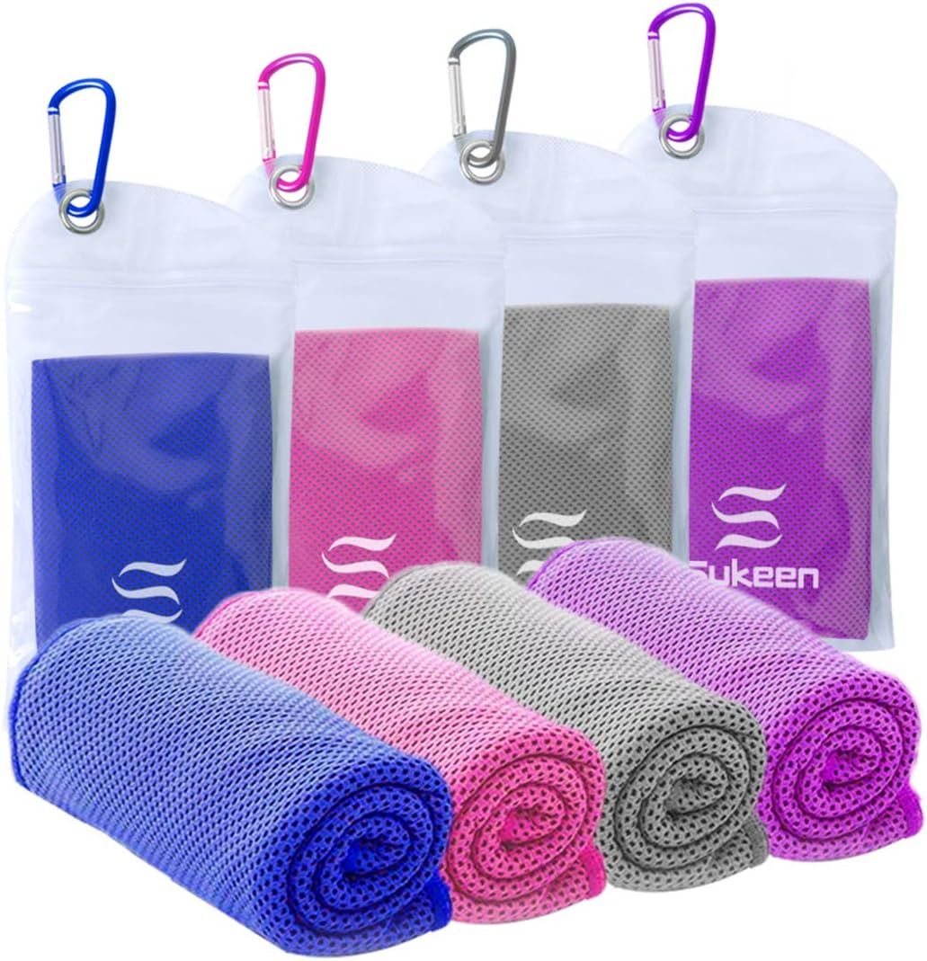 [4 Pack] Cooling Towel (40"x12"),Ice Towel,Soft Breathable Chilly Towel,Microfiber Towel for Yoga... | Amazon (US)