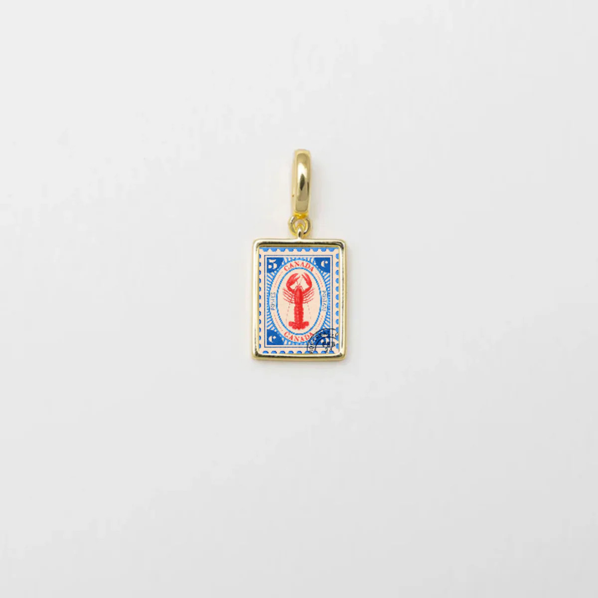 Canada Lobster Charm | Vintage Postage Stamp Pendant - Raiz | Raiz