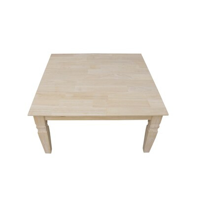 International Concepts Unfinished Rubberwood Wood Casual Coffee Table | Lowe's