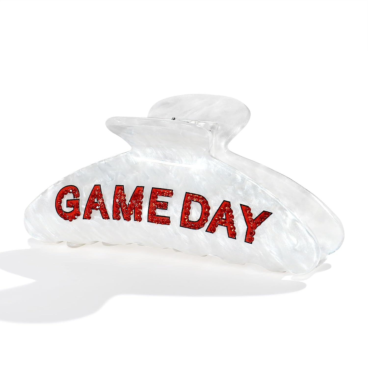 LILIE&WHITE Game Day Football Hair Clips for Women Trendy Red White | Amazon (US)