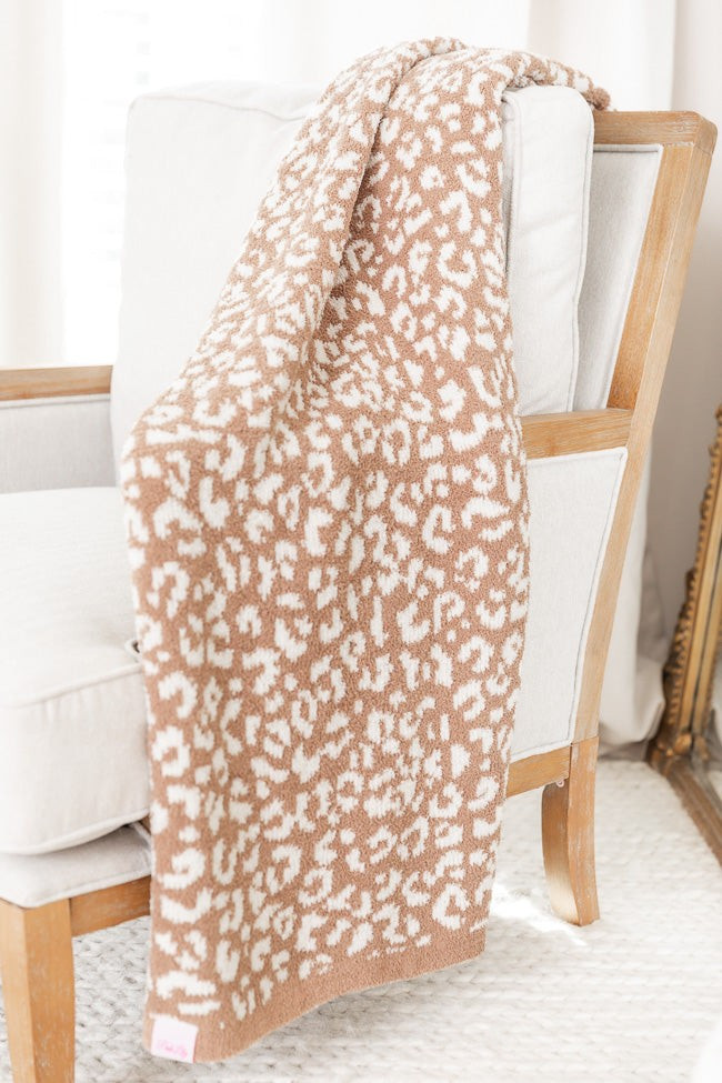 Make Me Believe Brown Small Leopard Print Blanket | Pink Lily