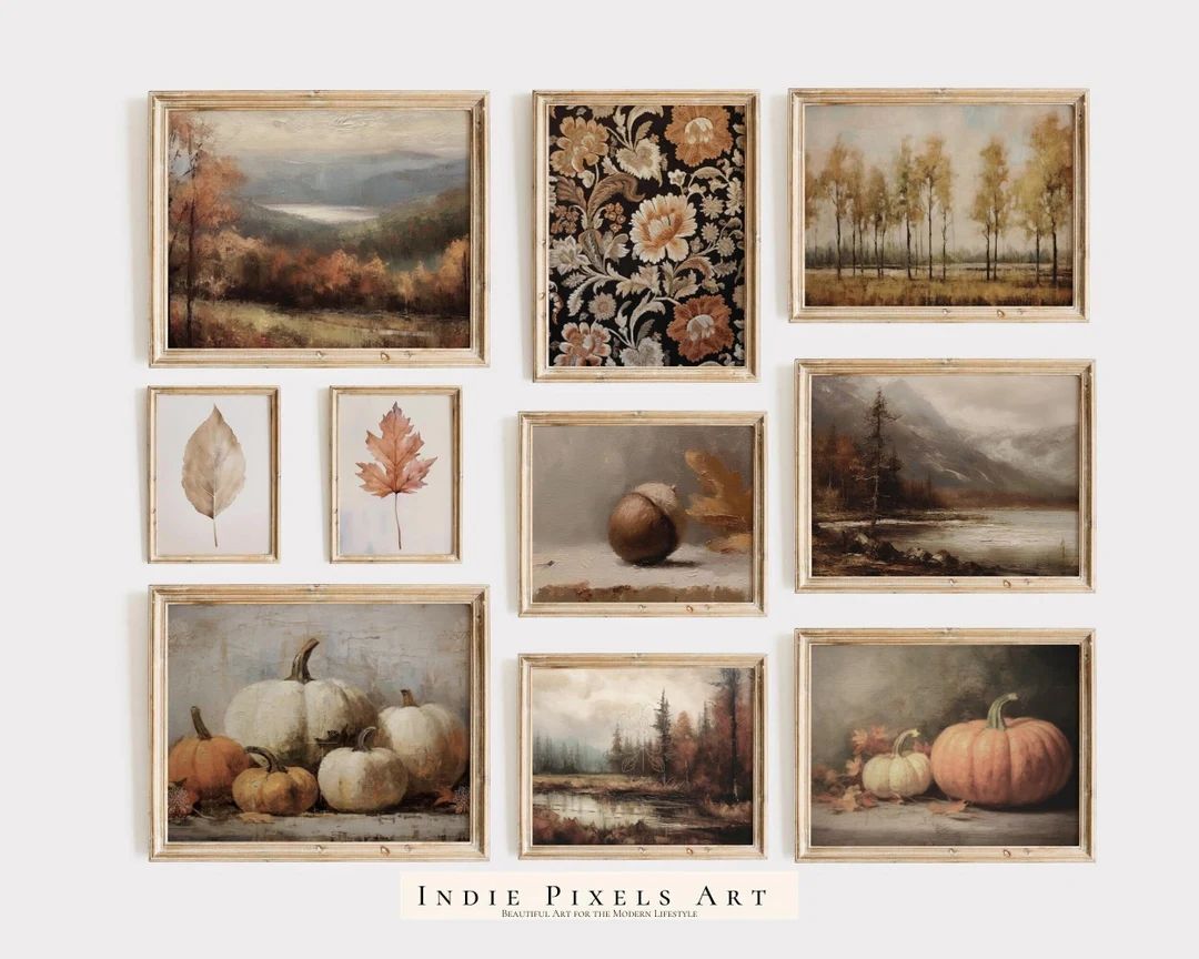 Fall Gallery Wall Prints SET of 10 Fall Printable Art Gallery Wall Autumn Gallery Collage Wall Ar... | Etsy (US)