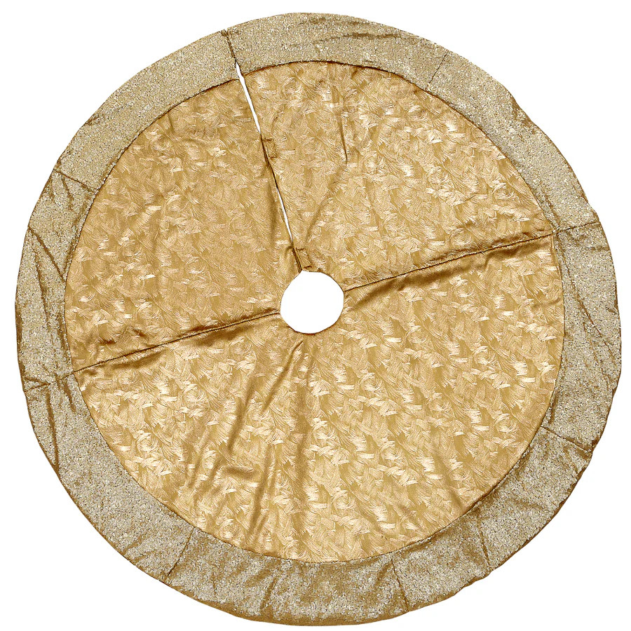 52 in. Yuletide Glam Collection Metallic Gold Tree Skirt | National Tree Company
