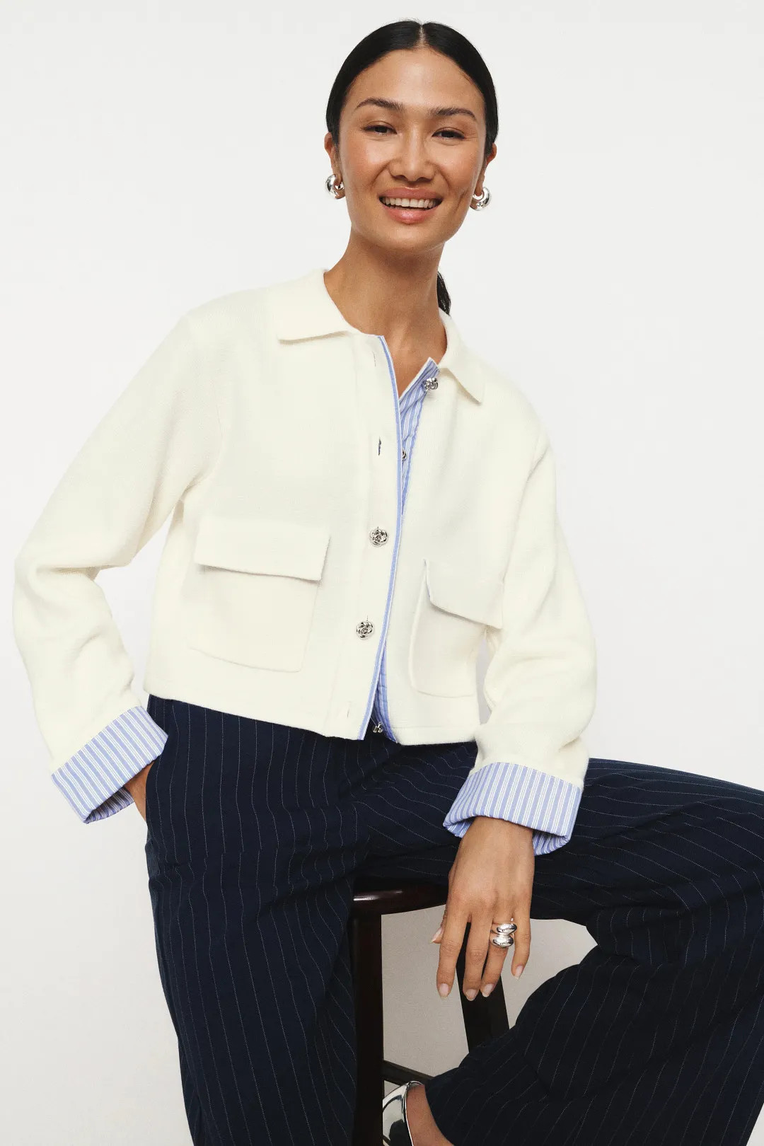 Sandro Knit Shirt Jacket | Rent the Runway