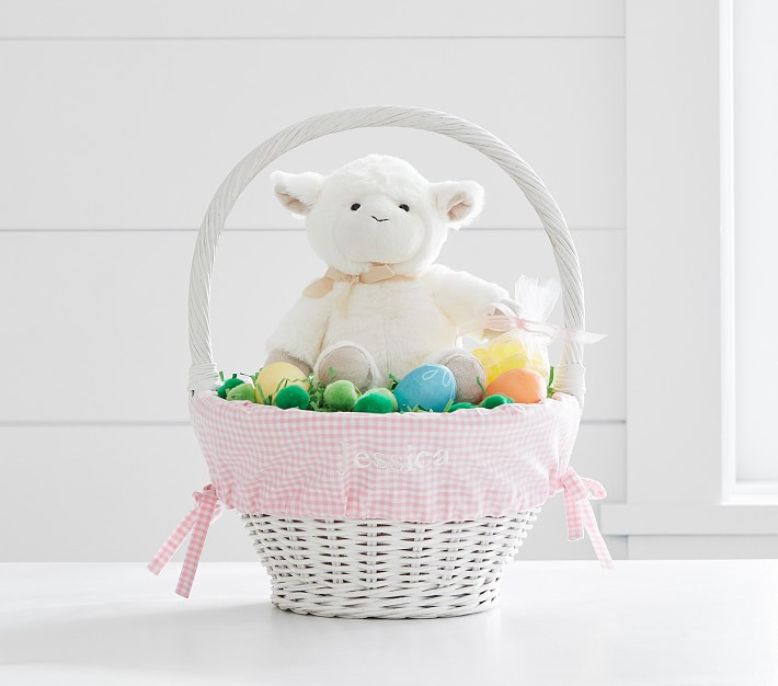 Pink Gingham Small Easter Basket Liner | Pottery Barn Kids
