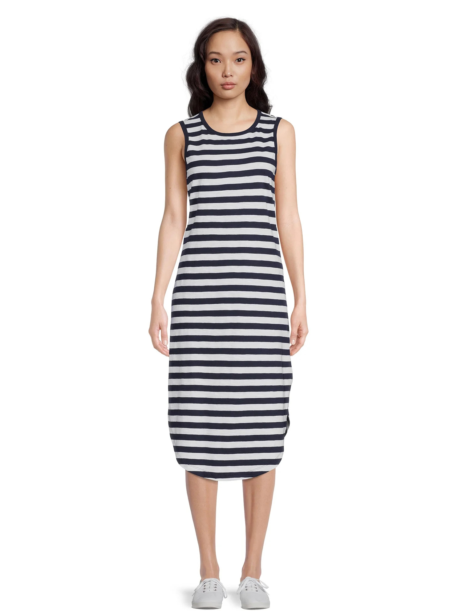 Time and Tru Women's Sleeveless Midi Dress | Walmart (US)