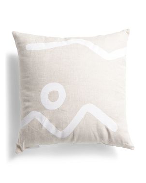 20x20 Linen Abstract Sunday Pillow | TJ Maxx